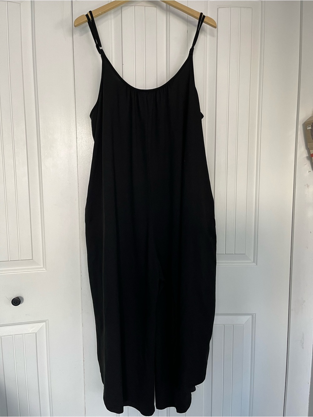 Shirley & Stone, Lightweight Black Capri Wide Leg Romper